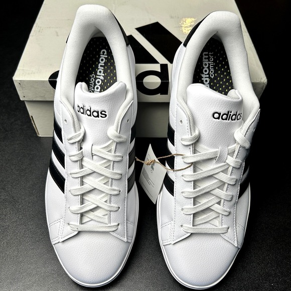 Adidas Grand Court 2.0 Tennis Shoes Mens Size 10, White Black GW9195 NEW - Picture 3 of 7